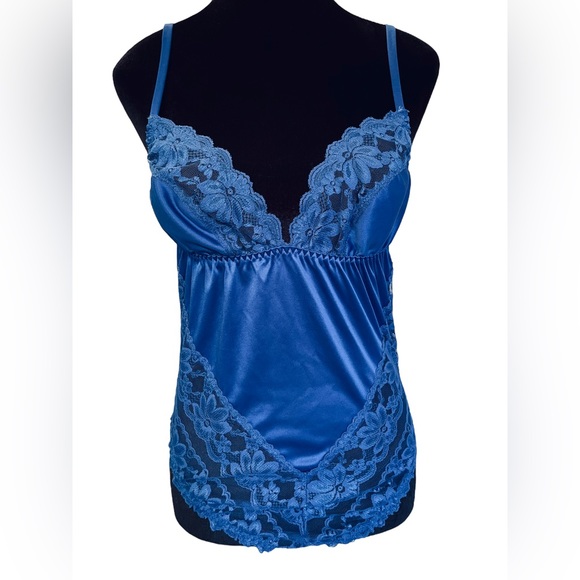 dolores for poirette Other - Dolores for Poirette Vintage Blue Coquette Sheer Lace Lingerie Teddy Bodysuit